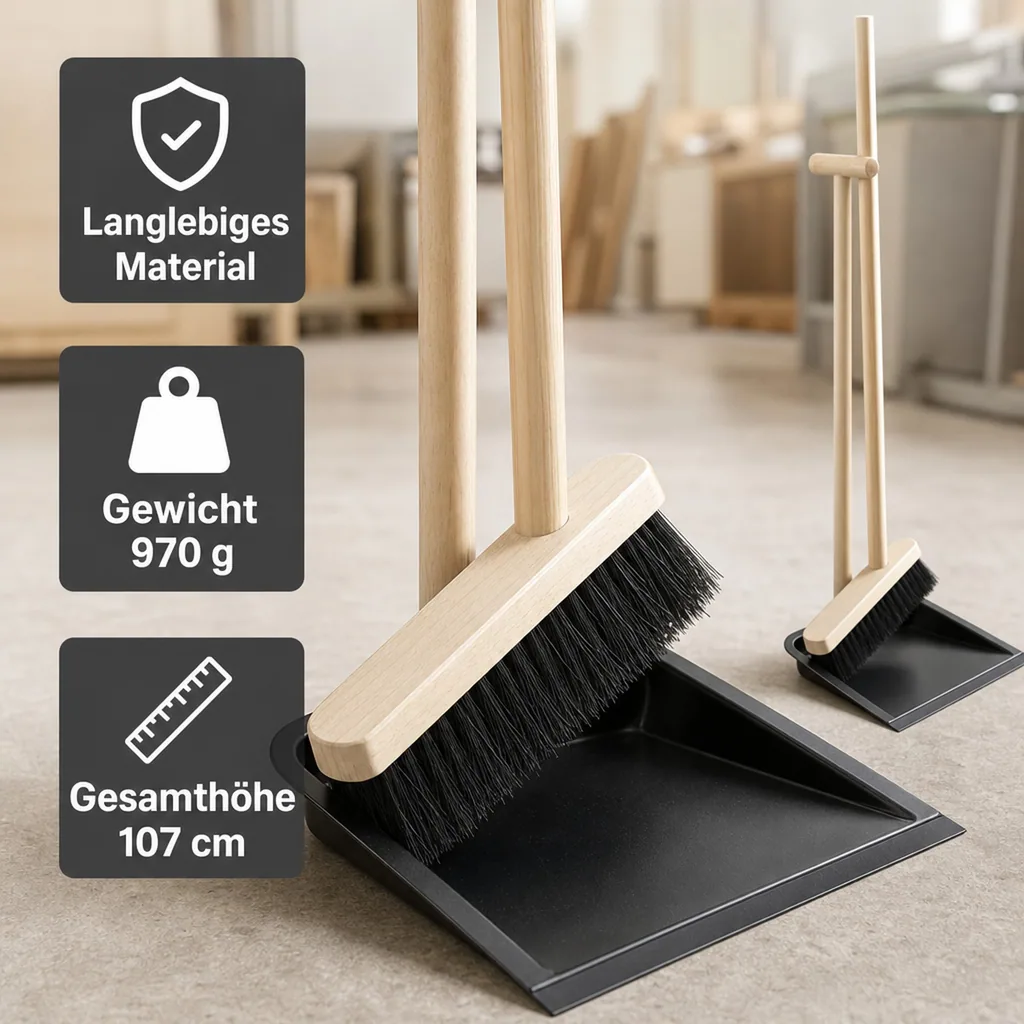 Steh Kehrgarnitur "Faule Grete", Gesamthöhe 107 cm - 970 g