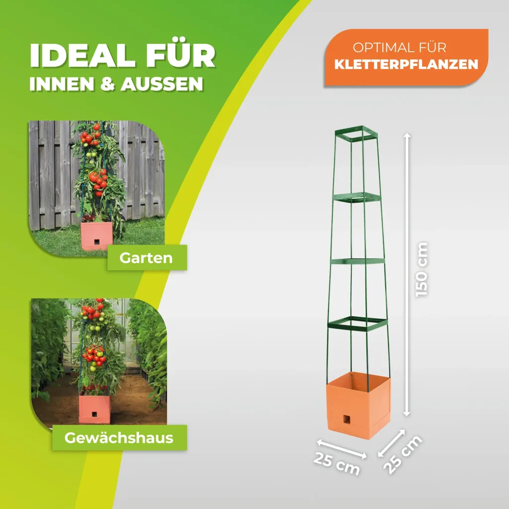 Pflanzturm "Maxitom" mit Rankgitter & Bewässerung