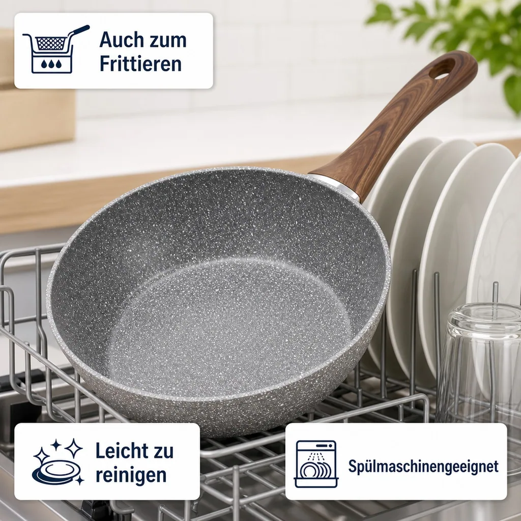Aluminiumpfanne "Nevada" tief 24 cm (1 x geschmiedete Jumbo-Aluminiumpfanne)