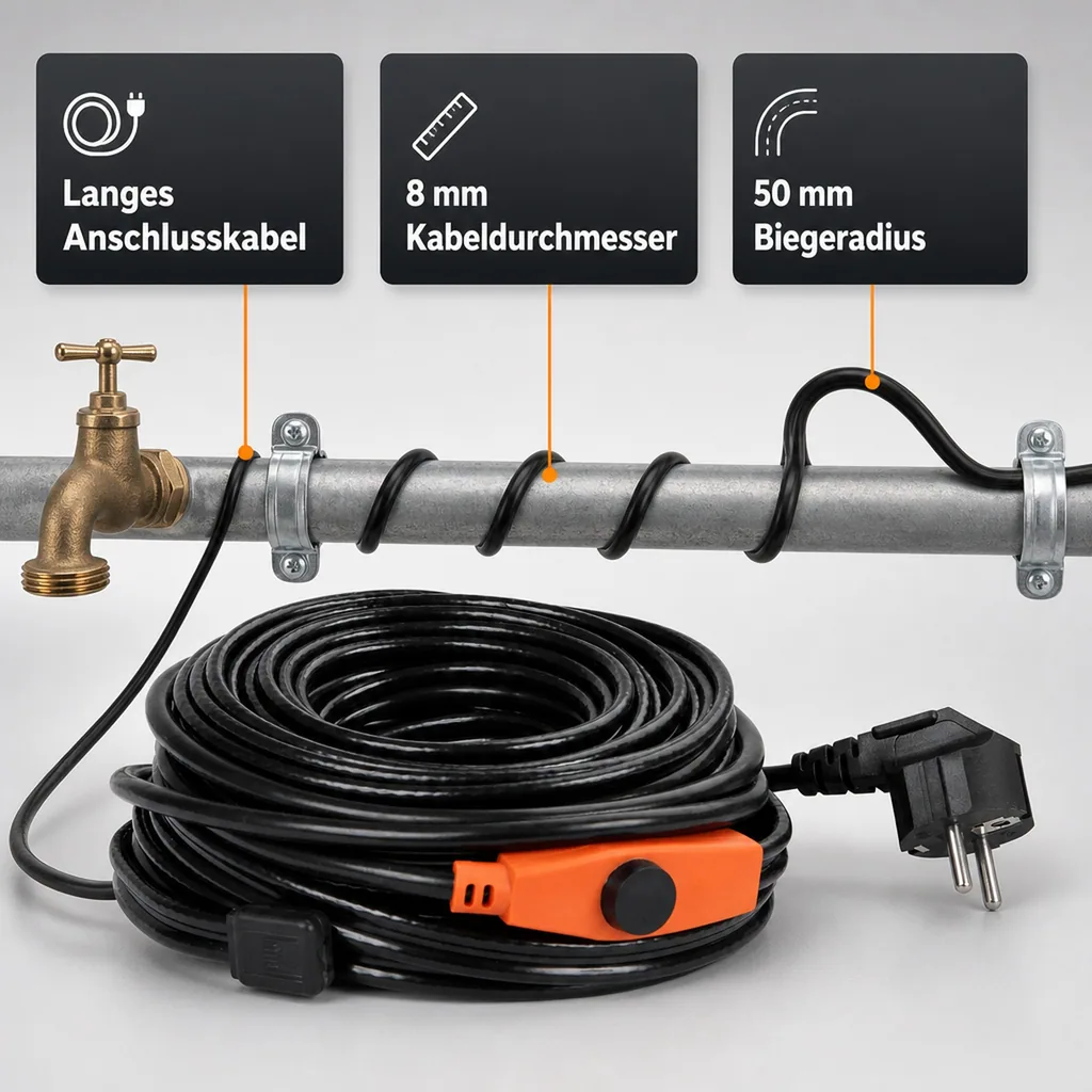 Frostschutz Heizleitung, 2 m, 32 Watt