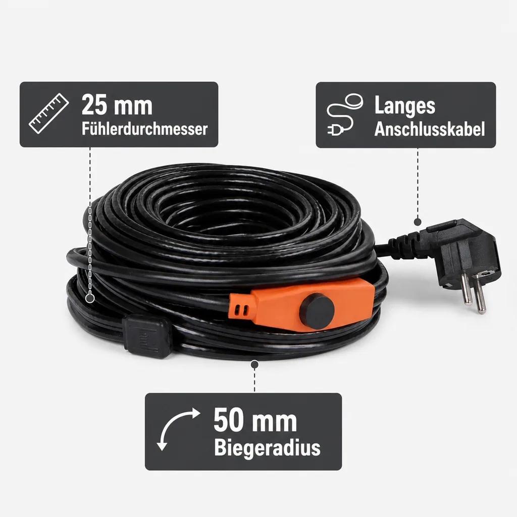 Frostschutz Heizleitung 1 m, 16 Watt