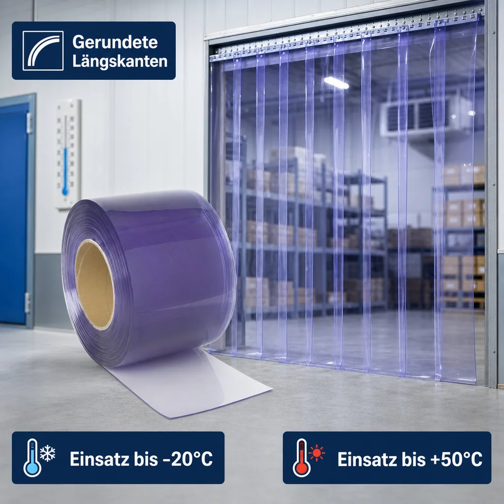 PVC-Vorhang 300x3mm, transparent, 25m Rolle