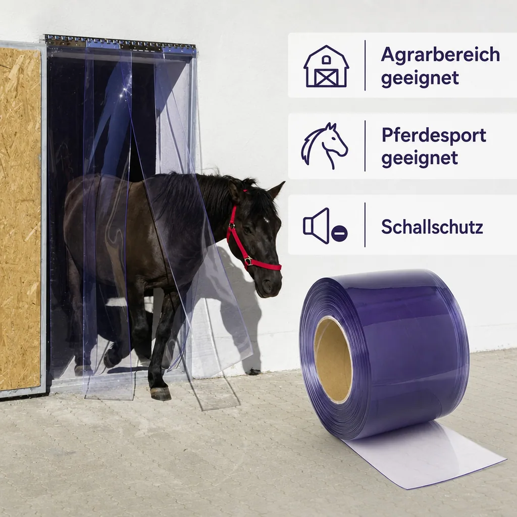 PVC-Vorhang 300x3mm, transparent, 25m Rolle