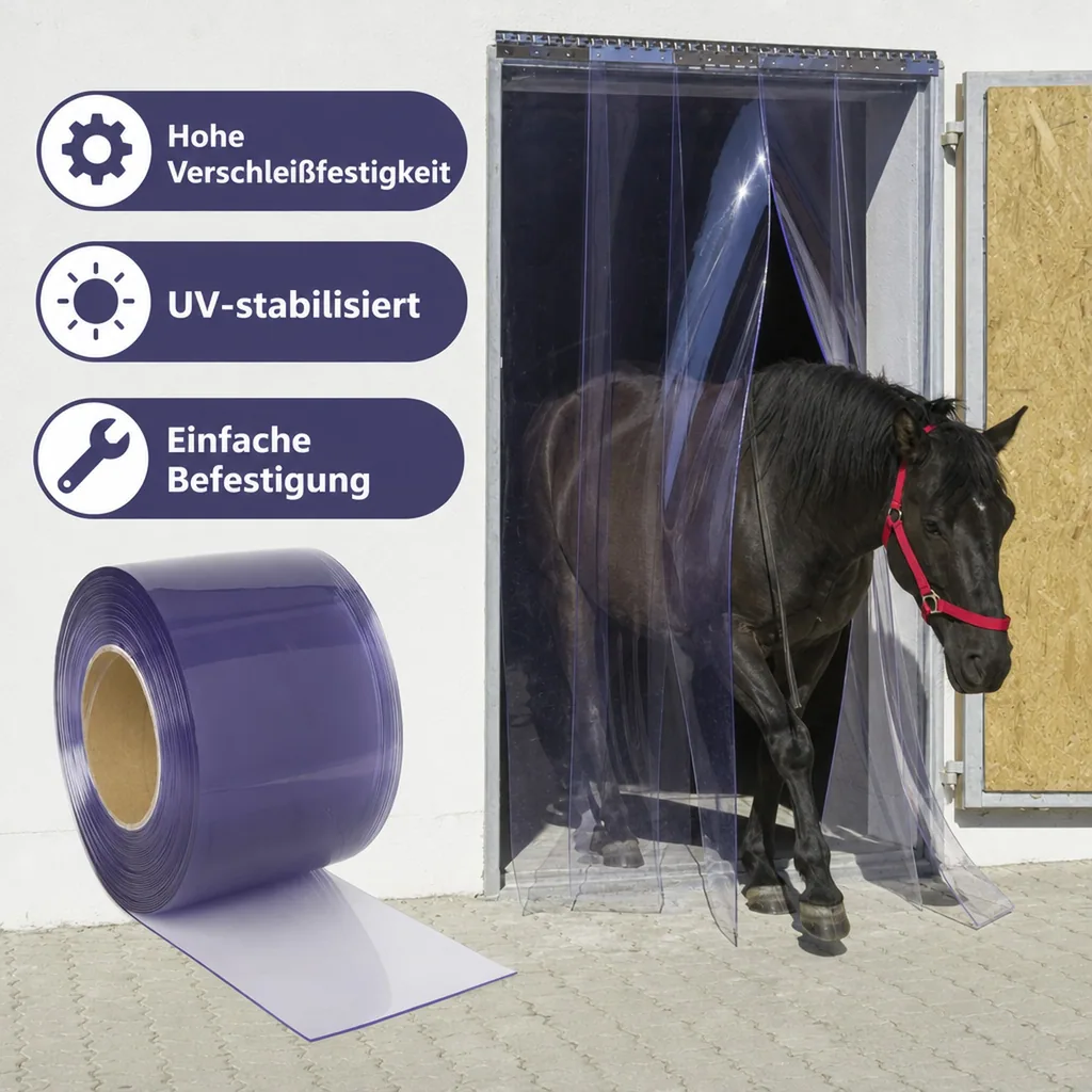 PVC-Vorhang 300x3mm, transparent, 25m Rolle