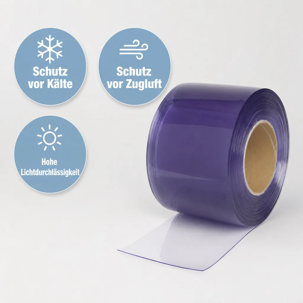 PVC-Vorhang 300x3mm, transparent, 25m Rolle