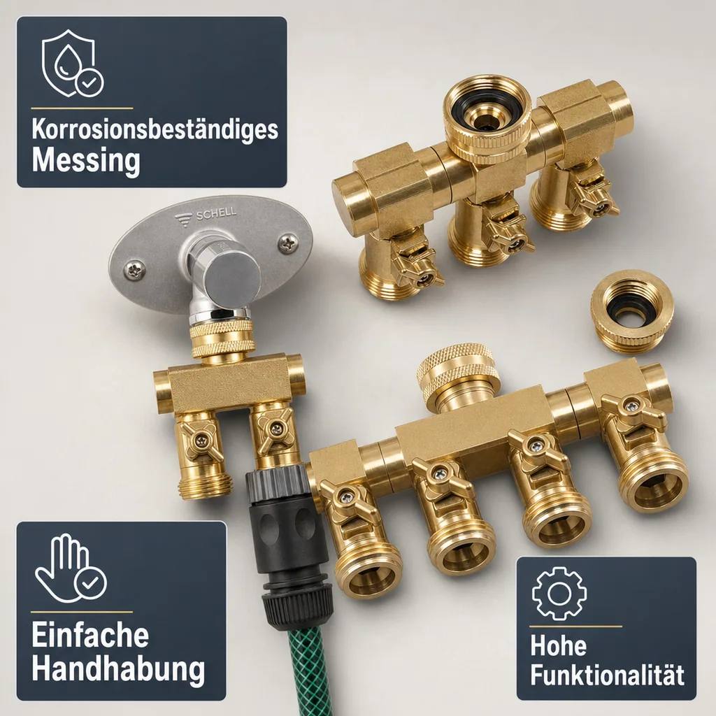 Wasserverteiler 2 Wege Außengewinde 3/4"