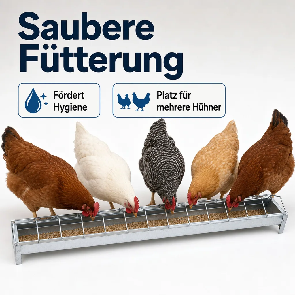 Futtertrog für Hühner, verzinkt, 75 x 10 cm