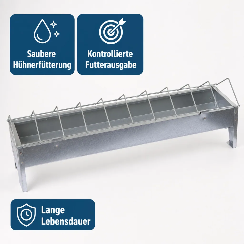 Futtertrog für Hühner, 50 x 10 cm