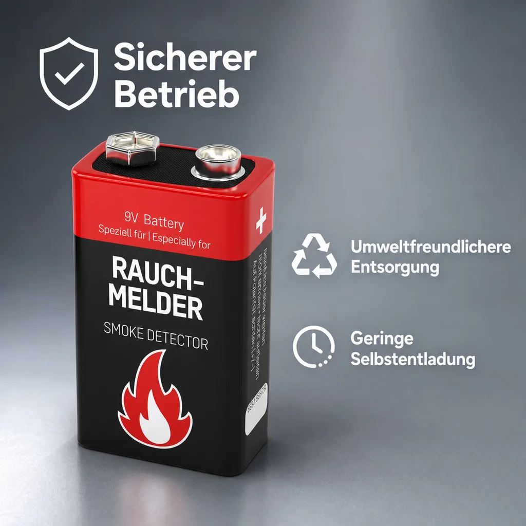 Alkaline 9 V Rauchmelder Batterie - 6 Stück