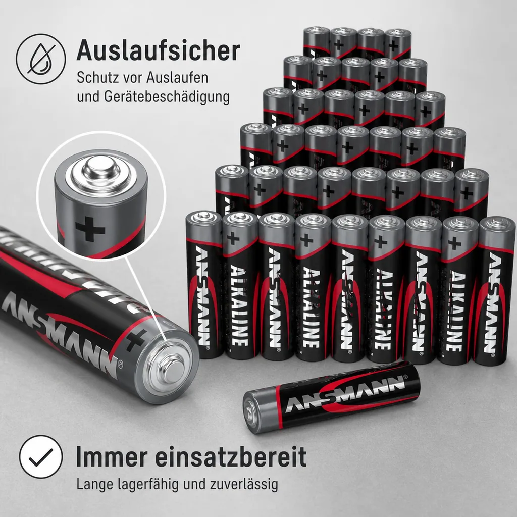 Alkaline Micro (AAA) Batterien - 40 Stück
