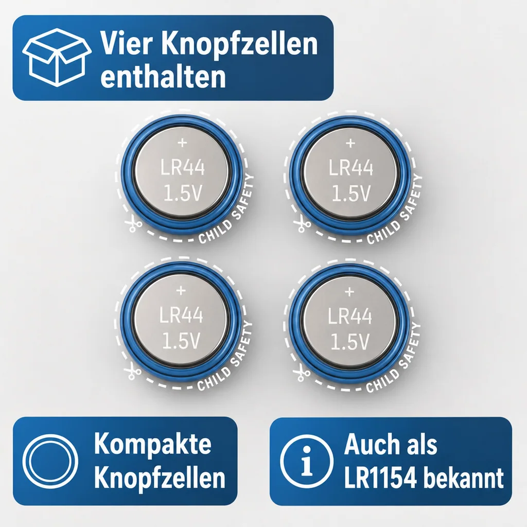 Alkaline Knopfzellen LR44 / LR1154 / AG13
