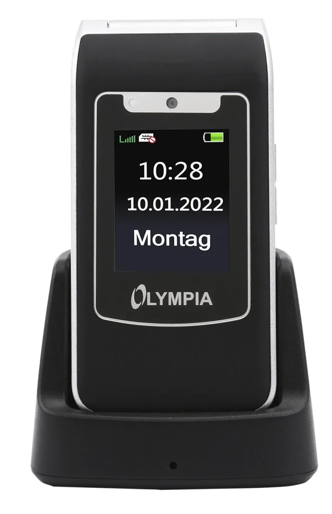 Großtasten-Klapphandy 4G mit Notruftaste, USB-C Anschluss, schwarz