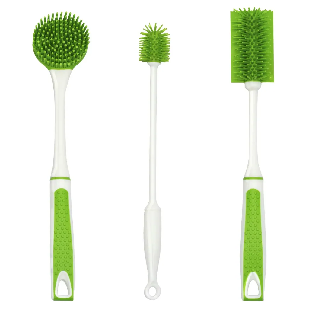 Silikon-Spülbürsten-Set, 3-teilig, Grün