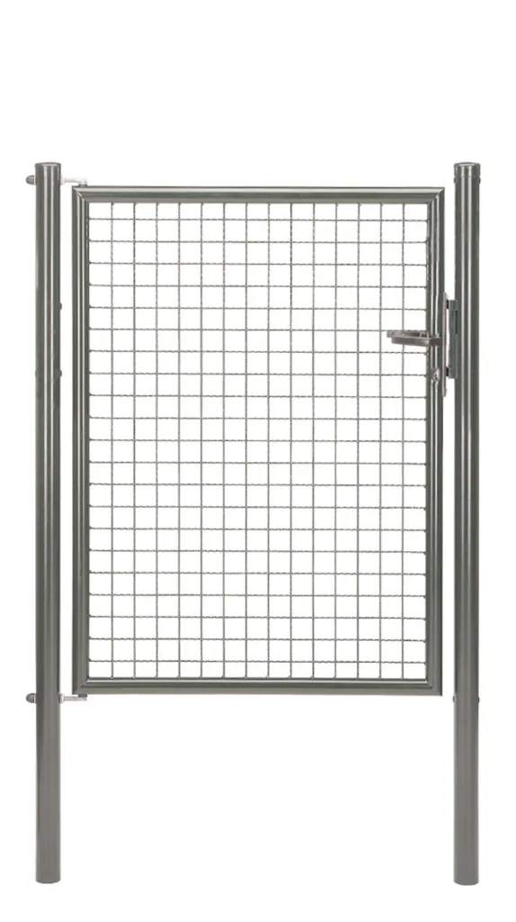 Wellengitter-Einzeltor mit Zubehör, anthrazit-metallic, Breite 100 cm, Höhe 125 cm