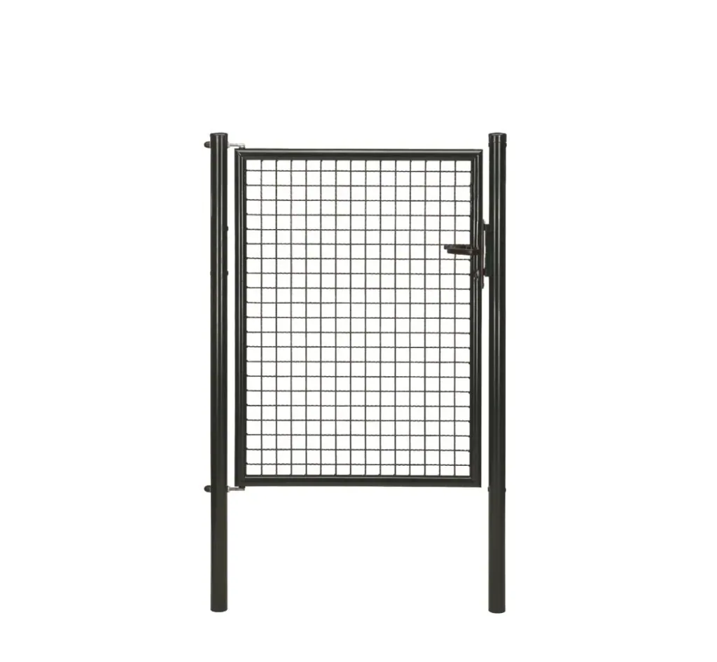 Wellengitter-Einzeltor mit Zubehör, anthrazit-metallic, Breite 100 cm, Höhe 125 cm