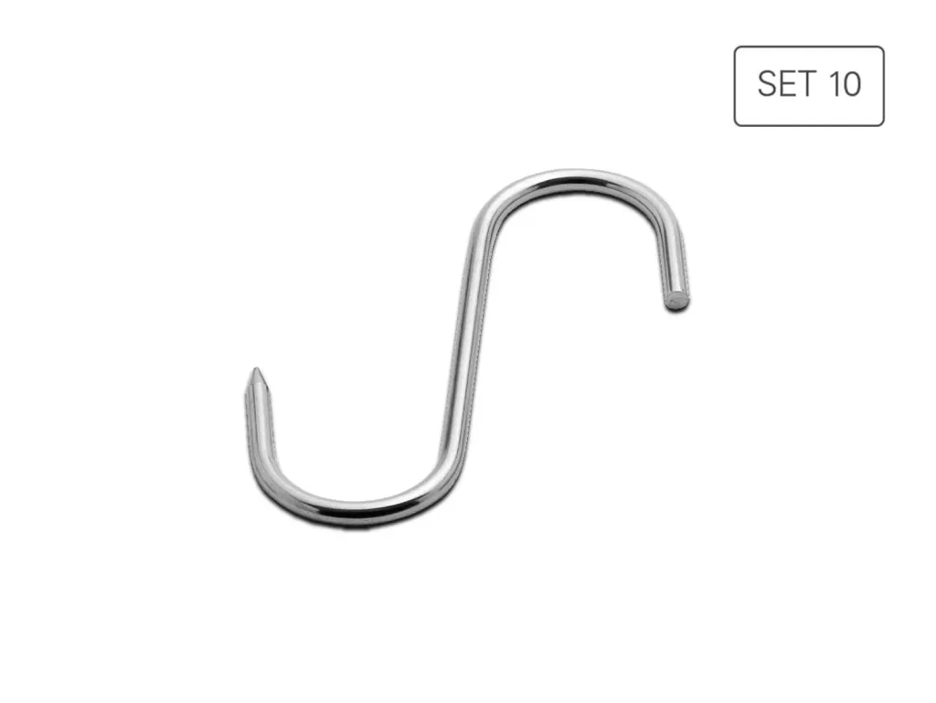Fleischhaken, Edelstahl, 10 cm, 10 Stück
