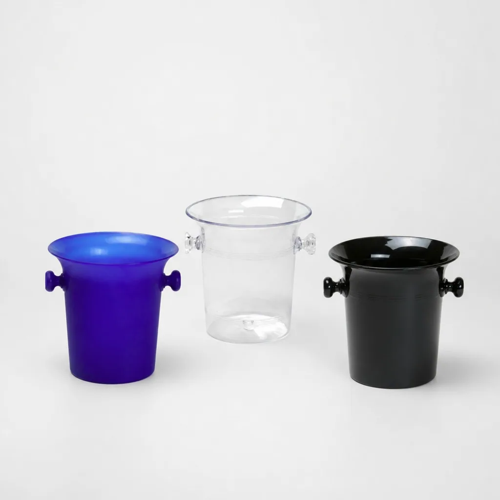 Flaschenkühler, Getränkekühler, Sekt-/Champagnerkübel, 5,0 L - Kunststoff - Elegant & Praktisch - 3 Farben, Farbe: transparent