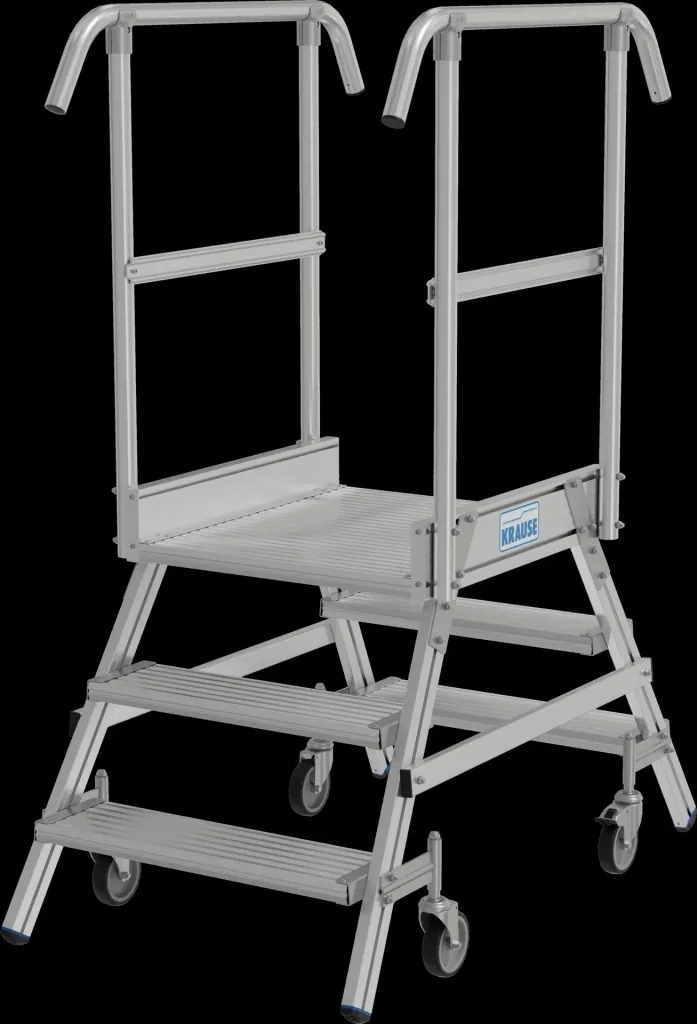 Podestleiter 2 x 3 Alustufen beidseitig Besteigbar