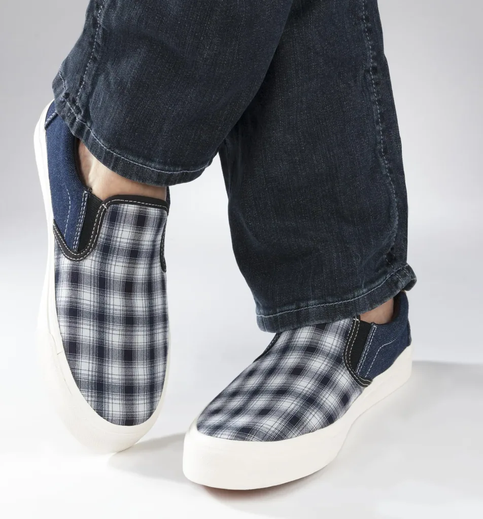 Canvas Slipper, blau/kariert, Gr.40