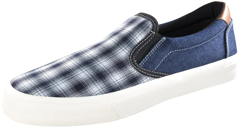 Canvas Slipper, blau/kariert, Gr.40