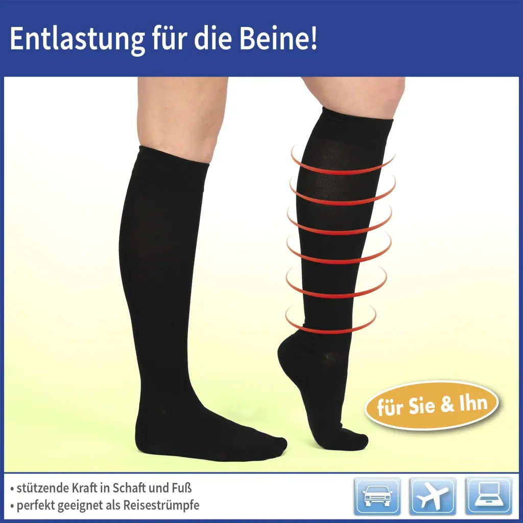Stützkniestrümpfe Energy LYCRA, schwarz, Größe 39 - 42, 1 Paar