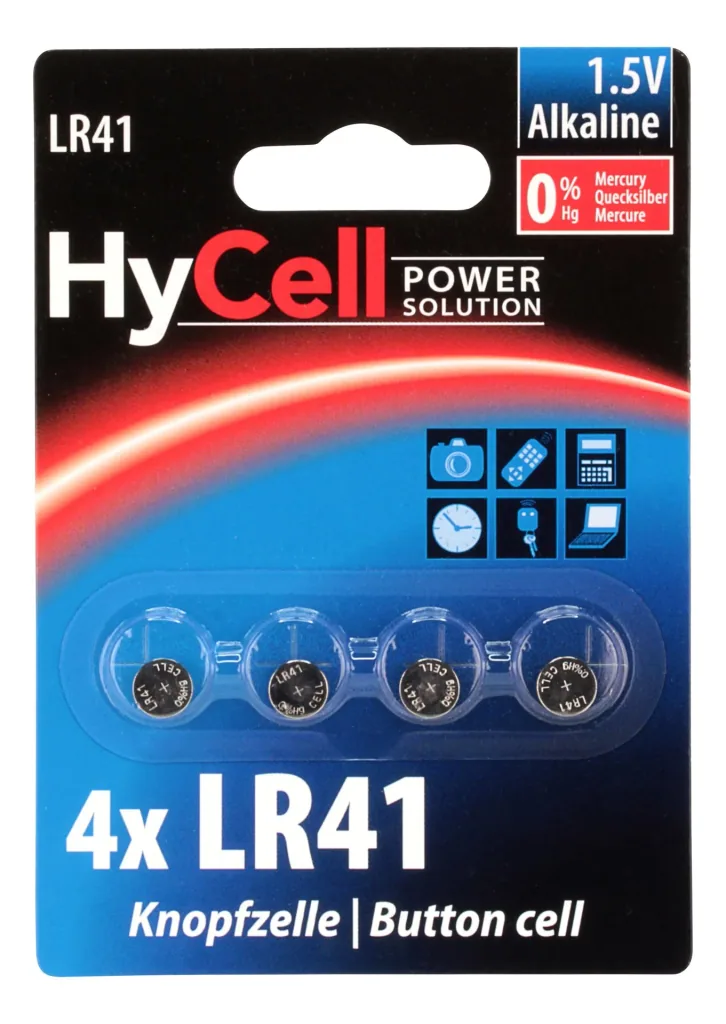 Alkaline Knopfzellen LR41 / V3GA / 192 - 4 Stück