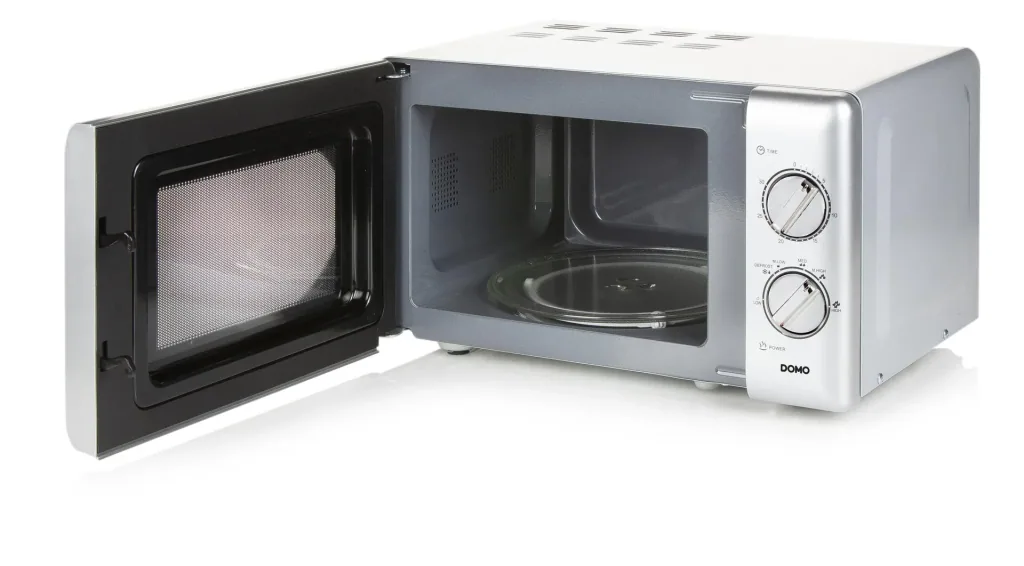 Mikrowelle "DO3020", mit Auftaufunktion und Timer, 20 Liter, 6 Leistungsstufen, Silberfarben, 700 Watt