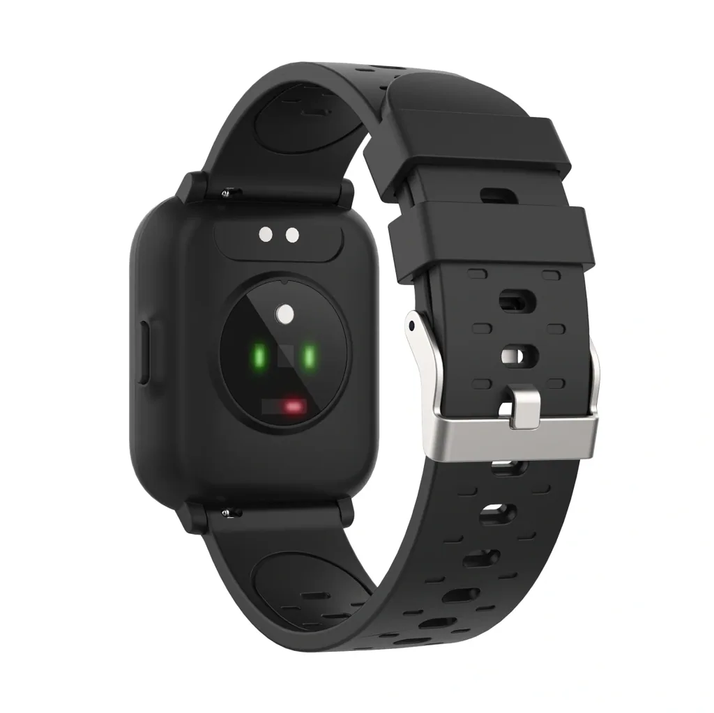 Bluetooth Smartwatch mit Körpertemperatursensor, Blutsauerstoffsättigung und Herzfrequenzsensor, schwarz