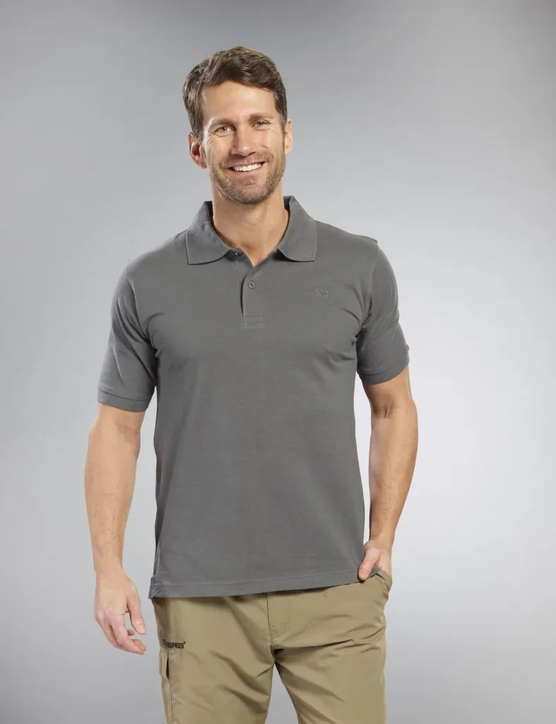 Poloshirt geknöpft, Farbe grau/grün, Gr.3XL