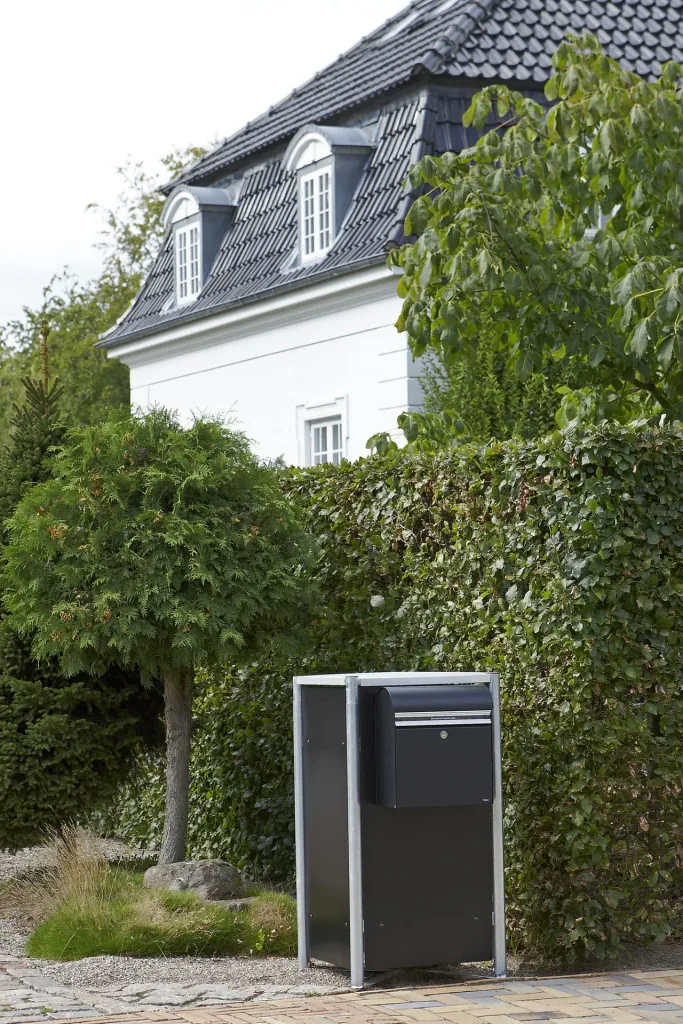 Mülltonnenbox 240 Liter, Kunststoff, Schwarz, 1er