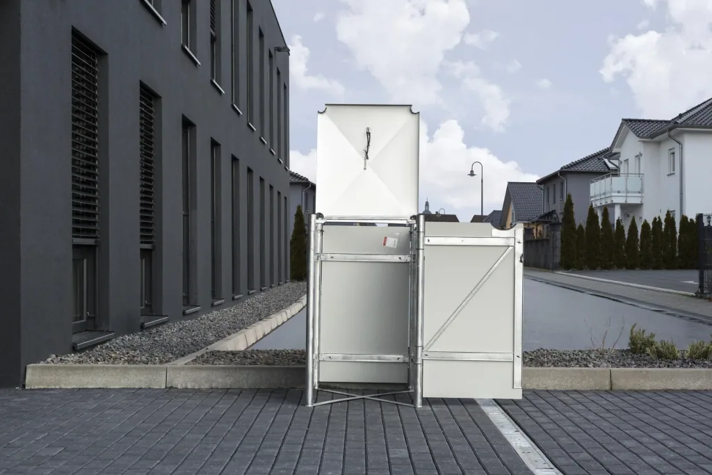 Mülltonnenbox 240 Liter, Kunststoff, Schwarz, 1er