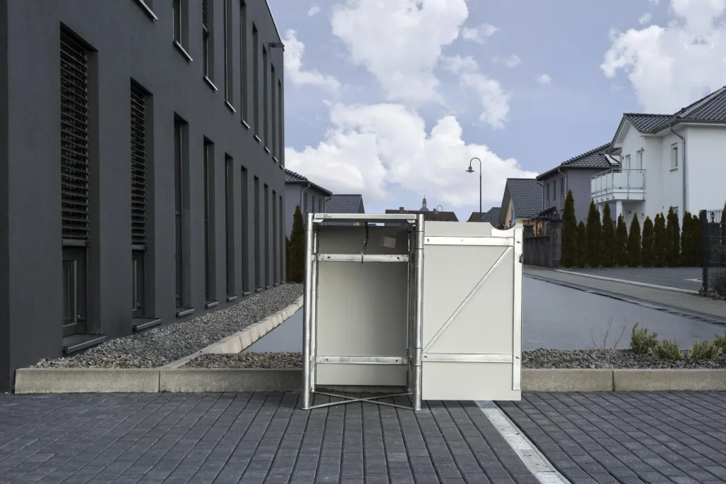 Mülltonnenbox 240 Liter, Kunststoff, Schwarz, 1er