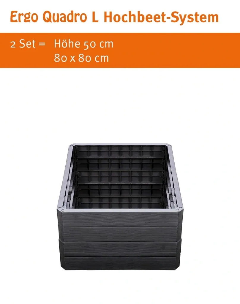 Ergo Quadro L Hochbeetsystem anthrazit, Höhe: 25 cm, 80 x 80 cm