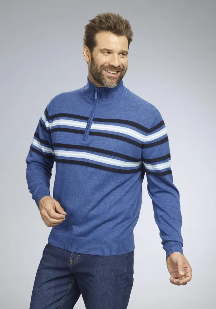 Pullover mit Streifen, Farbe blau, Gr.M
