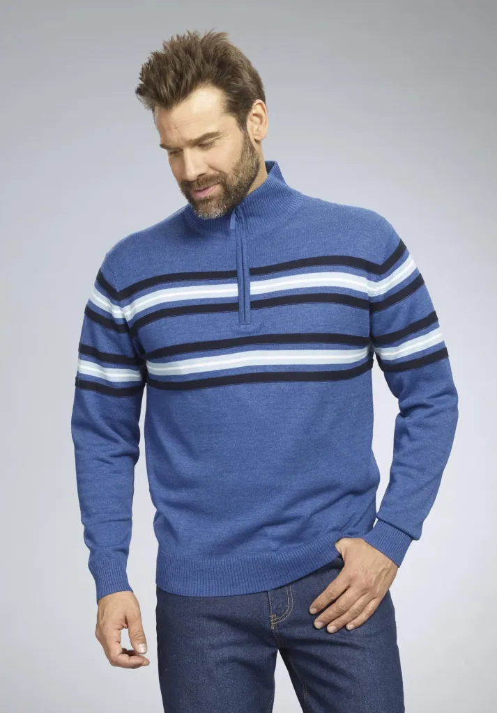 Pullover mit Streifen, Farbe blau, Gr.M