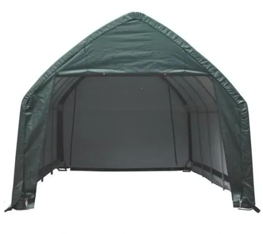 ShelterLogic Foliengarage 23,8 m², grün, 390×610 cm – Garage-in-a-Box, DuPont-Stahlrahmen, wetterfest