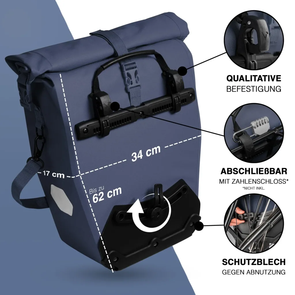 ValkOcean Gepäckträgertasche, Blau