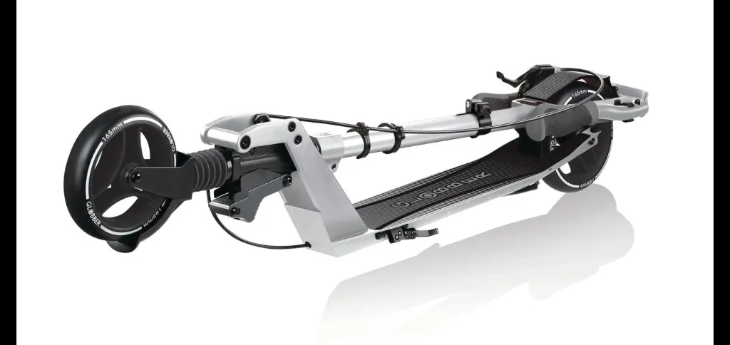 ONE K 165 DELUXE Tretroller, 165 mm, ABEC 7, höhenverstellbar, Handbremse, Klappmechanismus, silber