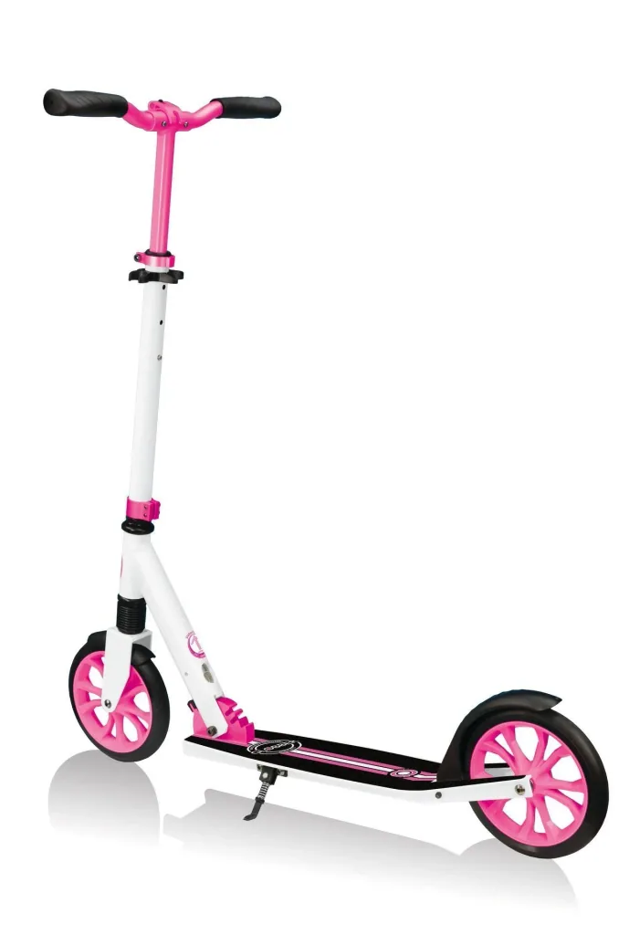 NL 205 Tretroller, 205 mm, ABEC 7, höhenverstellbar, Frontfederung, Klappmechanismus, weiß-pink