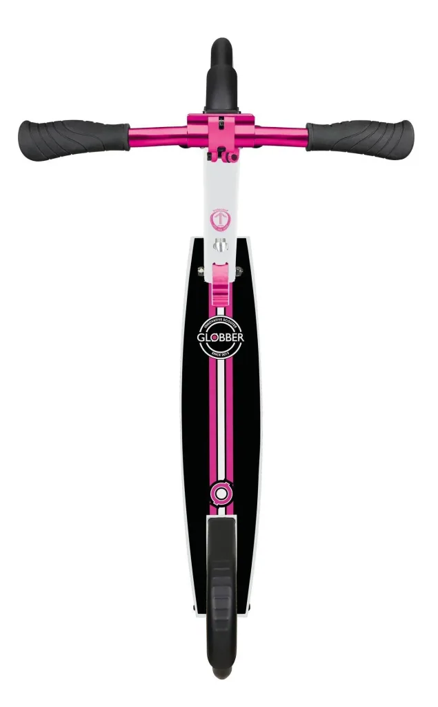 NL 205 Tretroller, 205 mm, ABEC 7, höhenverstellbar, Frontfederung, Klappmechanismus, weiß-pink