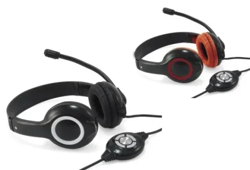 Headset USB 2m Kabel, Mikro, Fernbedienung Stereo rot