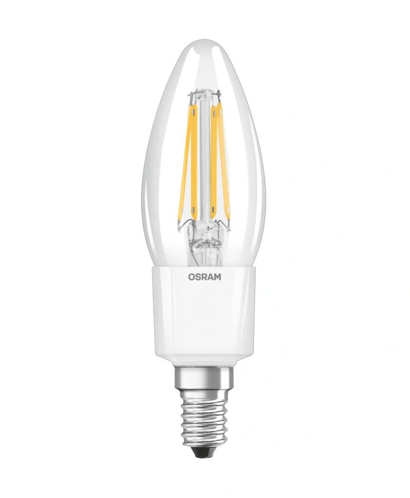 LED STAR FILAMENT Kerze mit 6 Watt, E14, warmweiß, klar