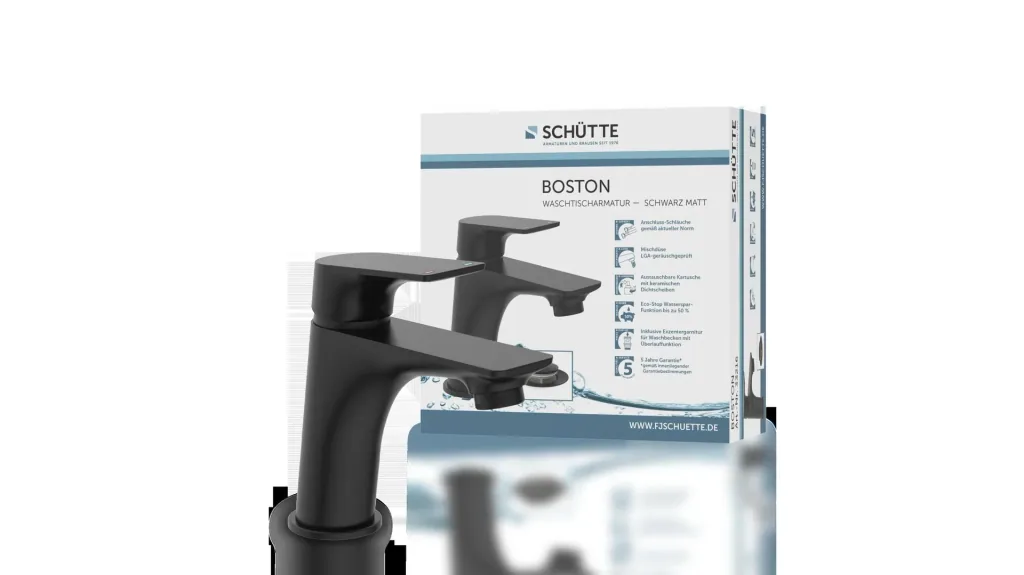 Waschtischarmatur "BOSTON", Schwarz matt