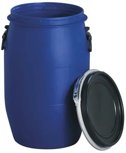 Kunststoff Fass mit Deckel, Spannring und Tragegriffen, PE, 60 l