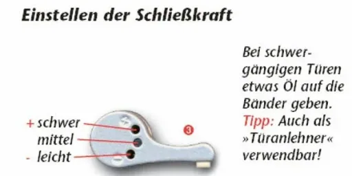 Türschließer Mini, silber, aufsteckbar ohne Bohren