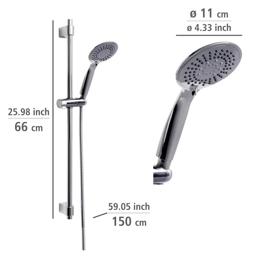 Brauseset Young Chrom, Länge Stange: 66 cm