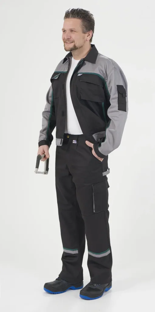 Blousonjacke, Farbe schwarz/grau/grün, Gr. 46