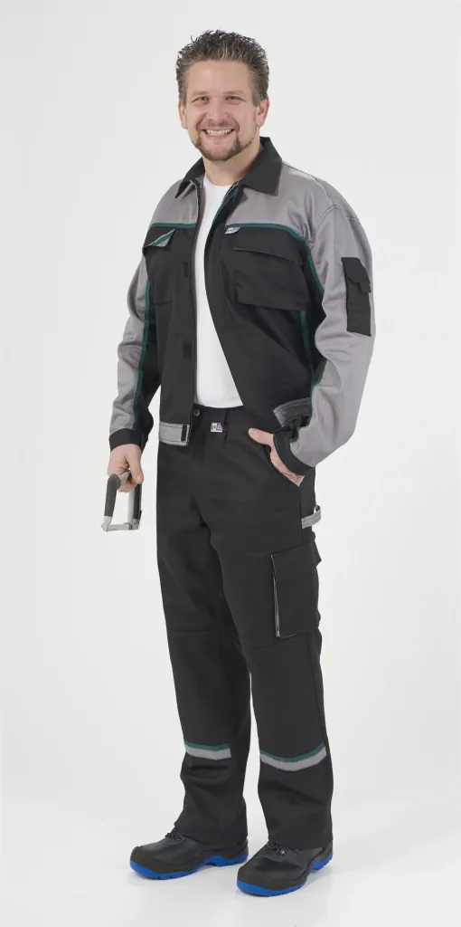 Blousonjacke, Farbe schwarz/grau/grün, Gr. 46