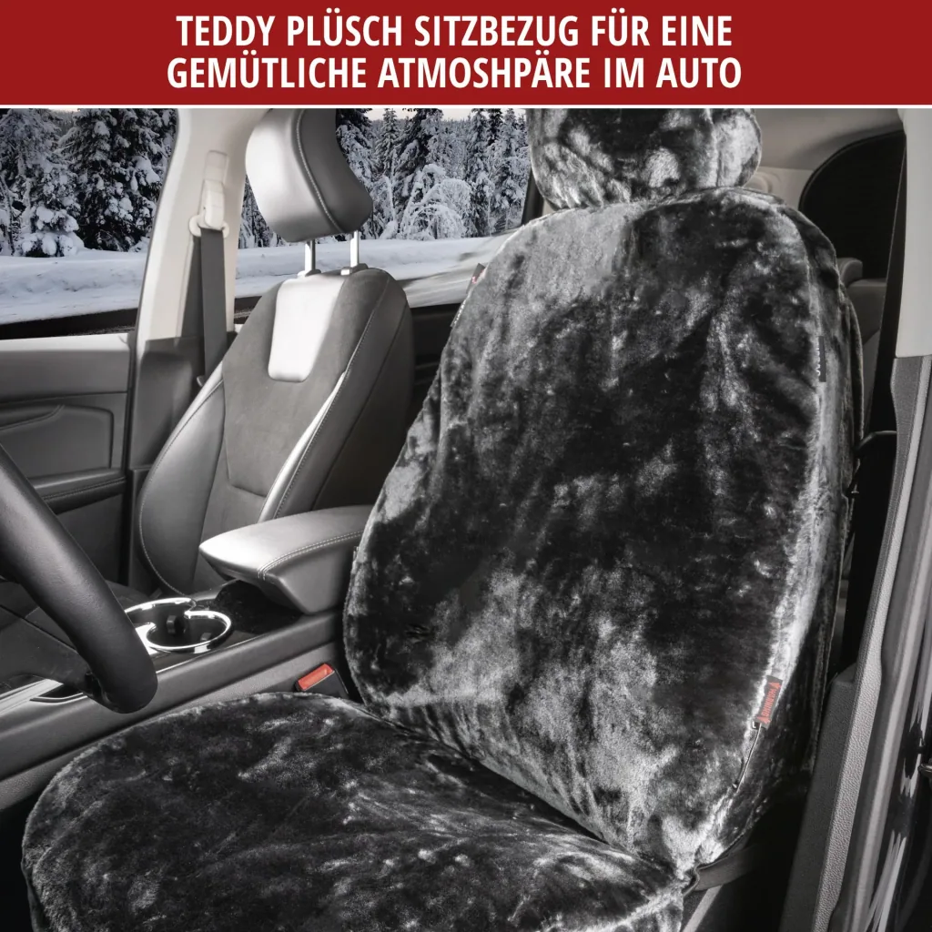 Autositzbezug "Teddy" - Kunstfell - anthrazit