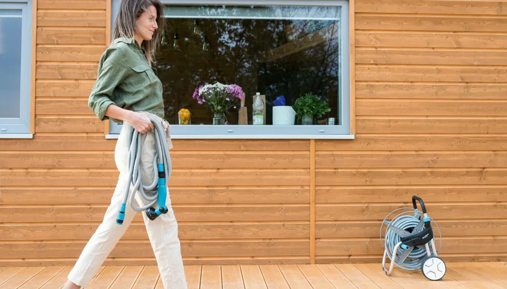 Bewässerungssatz mit dehnbarem Gartenschlauch BASIC 15 m